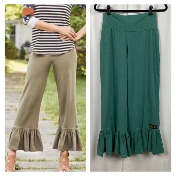 Matilda Jane Teal Green Ruffle Bottom Pants Sz.L - Picture 1 of 11